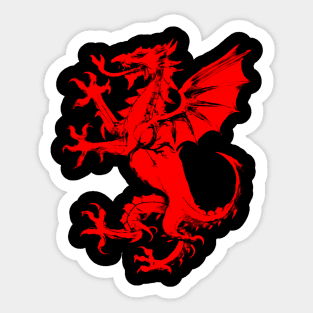 Welsh Cymru Dragon Red Ink Sticker